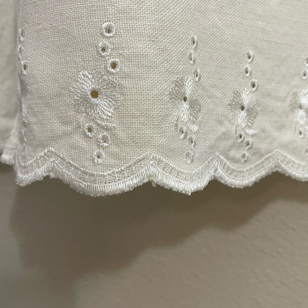 Edward 100% Irish Linen White Embroidered Skirt size 10 - Picture 3 of 5